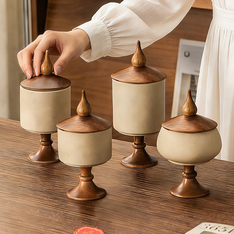 Xt Home Textiles - Retro Rough Pottery Storage Tank Creative