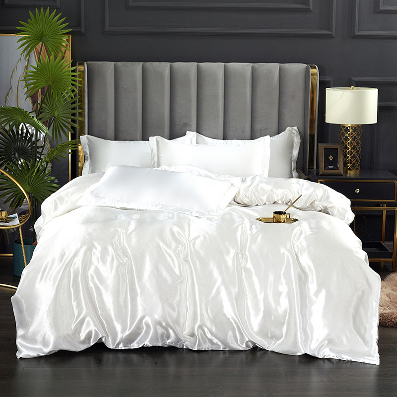 Cool Satin Silk Bedding Set wi - Silk Sheet Set avis et prix