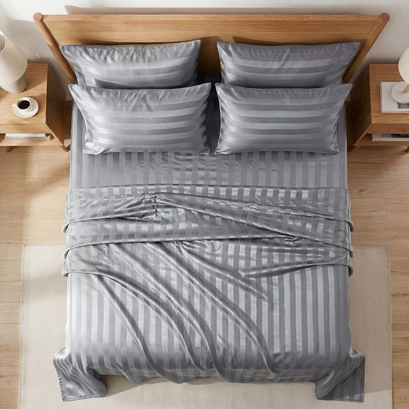 Wrinkle Resistant Striped Sati - Silk Sheet Set avis et prix