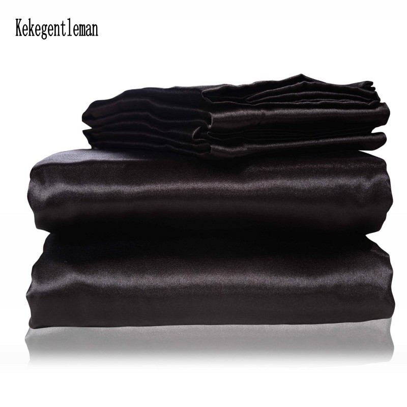 Satin Black Bedding Set With D - Silk Sheet Set avis et prix